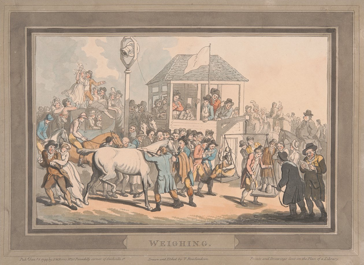 Racen [set van zes]:  2. Wegen door Thomas Rowlandson