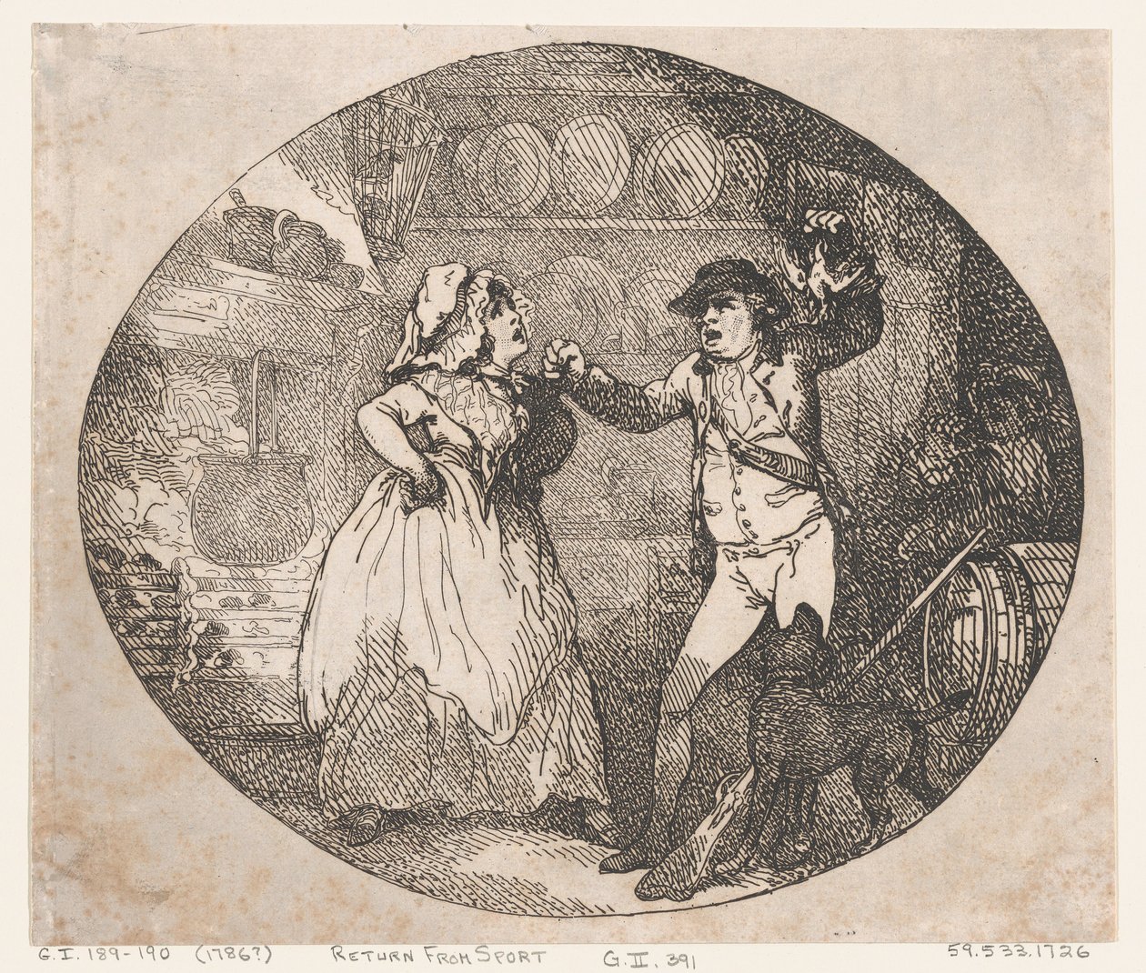 Terugkeer van de jacht, 1786 door Thomas Rowlandson
