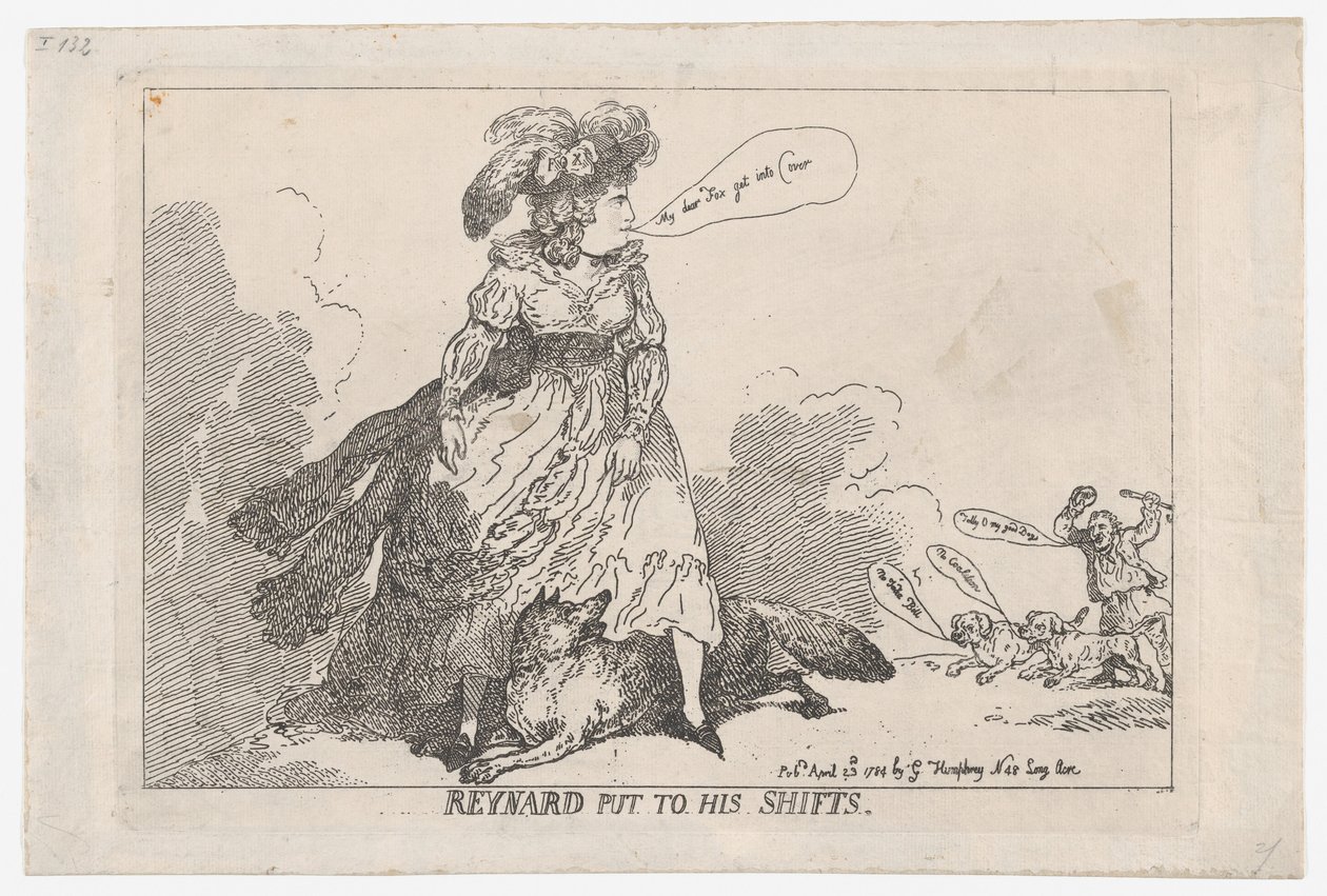 Reinaert in het nauw gedreven, 23 april 1784 door Thomas Rowlandson