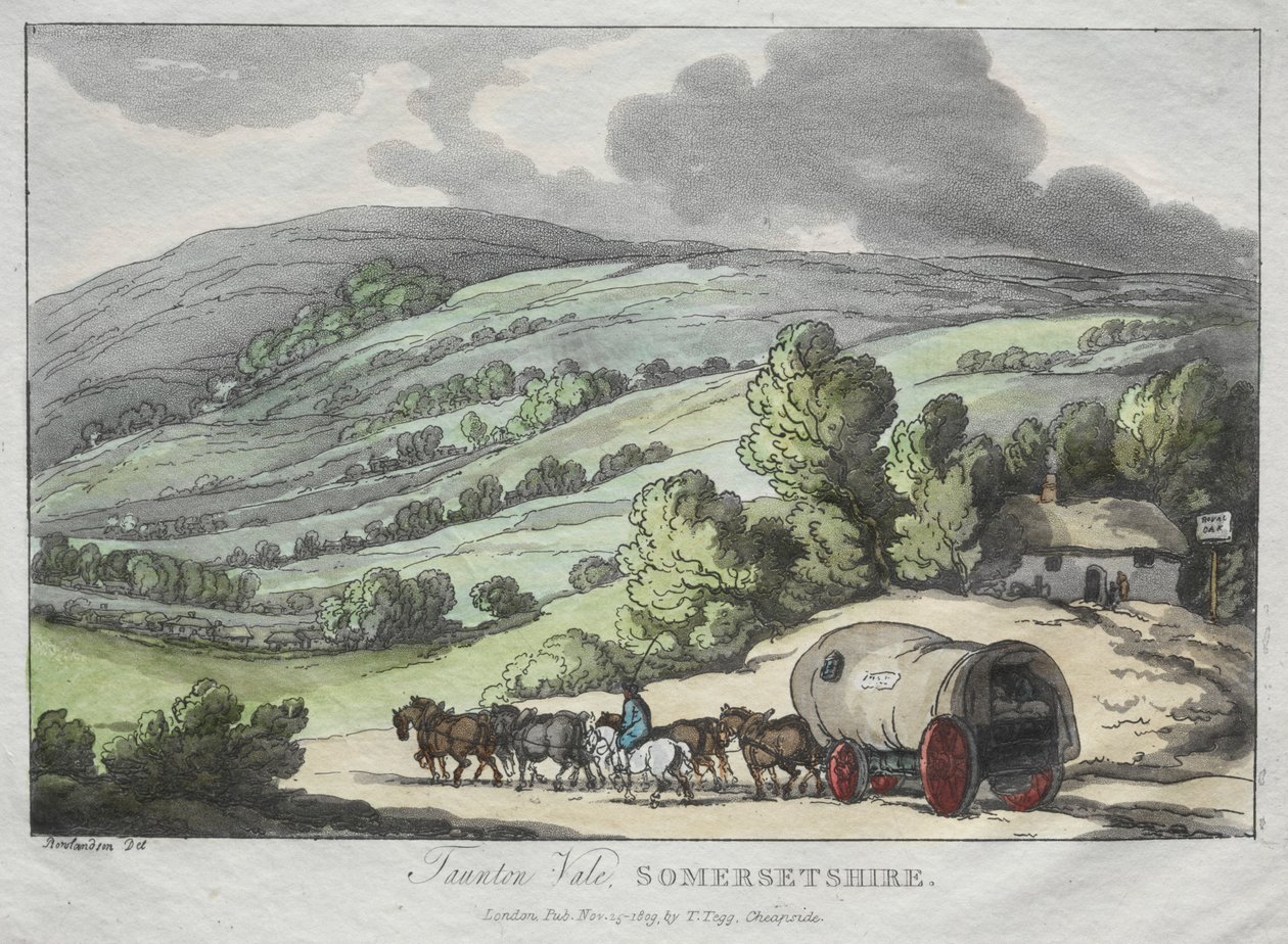 Rowlandsons schetsen uit de natuur: Taunton Vale, Somersetshire, 1809 door Thomas Rowlandson