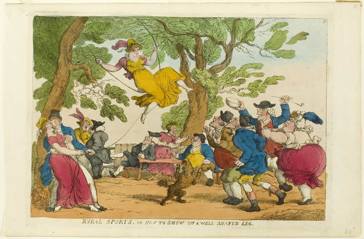 Plattelandssporten, of hoe een goed gevormd been te tonen door Thomas Rowlandson