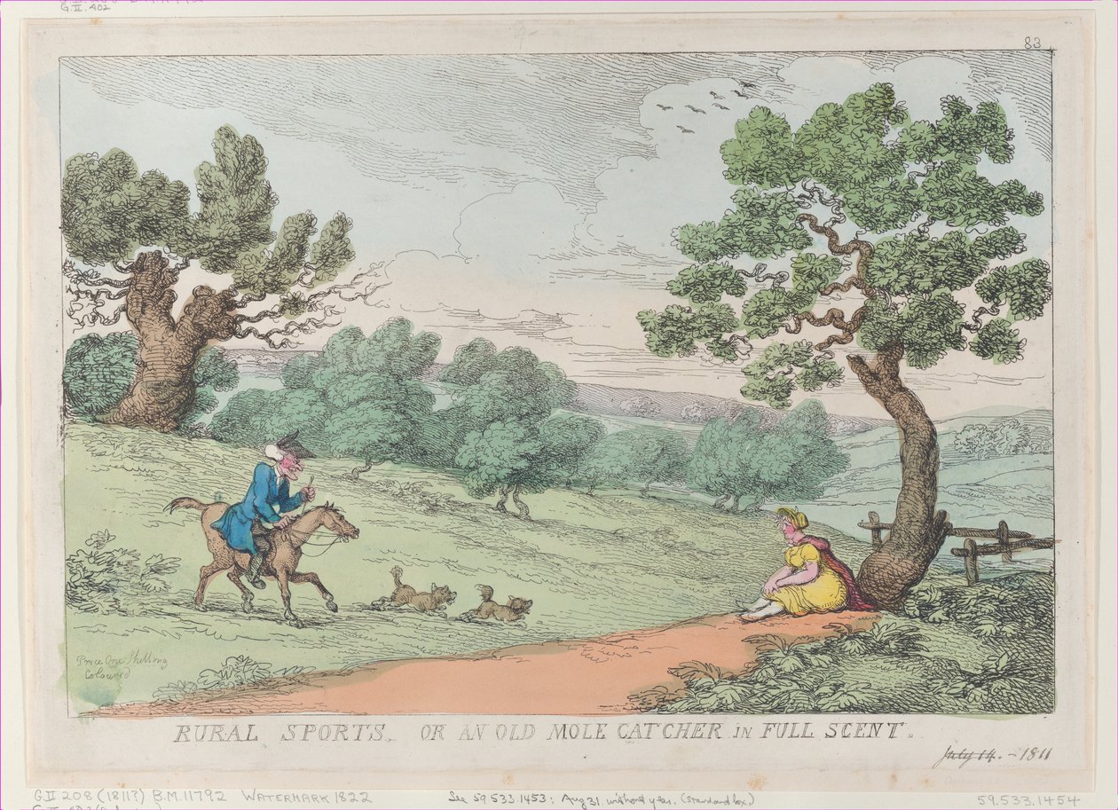 Plattelandsporten, of een oude molvanger in volle geur, [1811], herdruk door Thomas Rowlandson