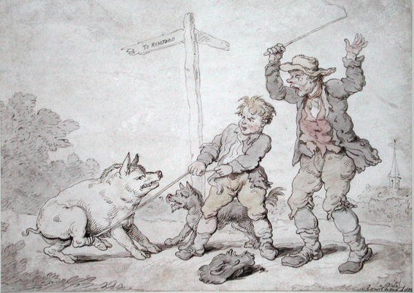 Roestige Bacon (Koppigheid en Overreding) door Thomas Rowlandson