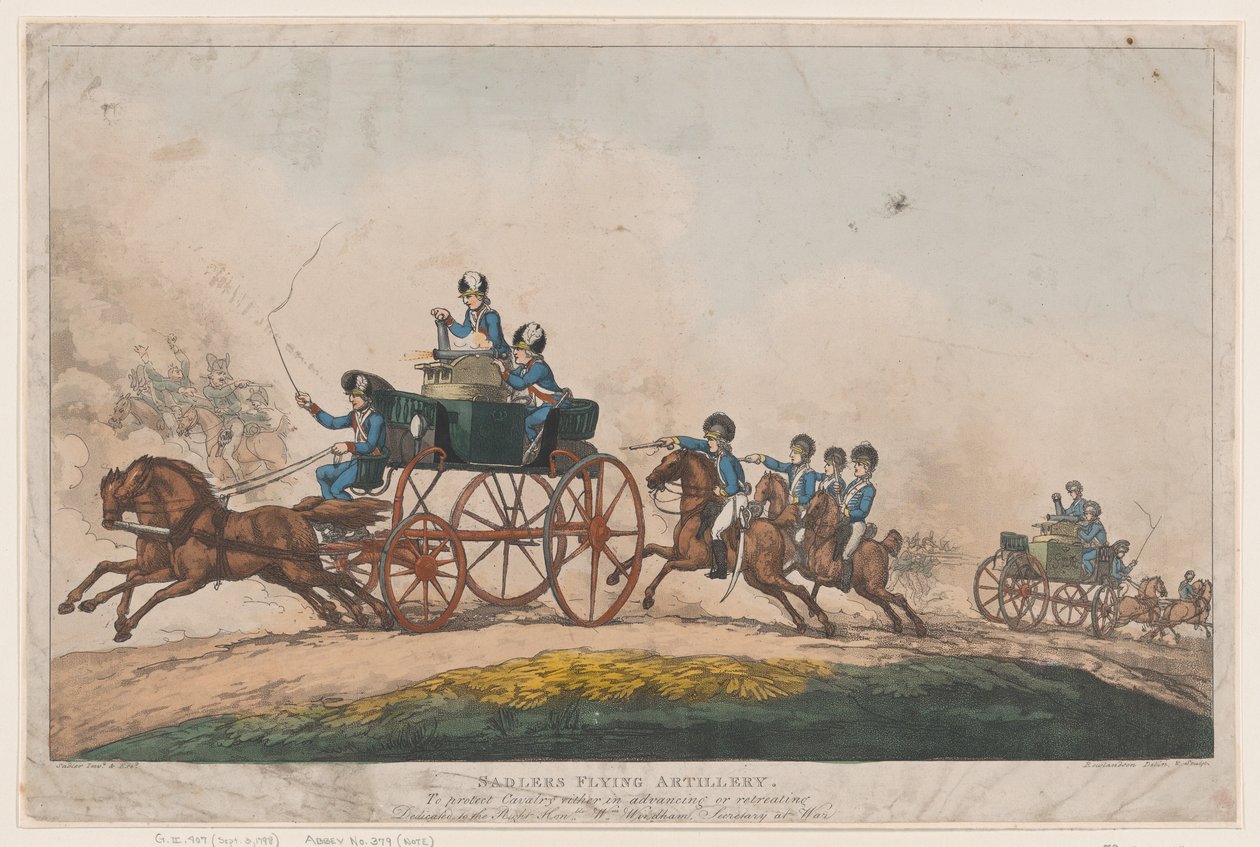 Sadlers Vliegende Artillerie door Thomas Rowlandson