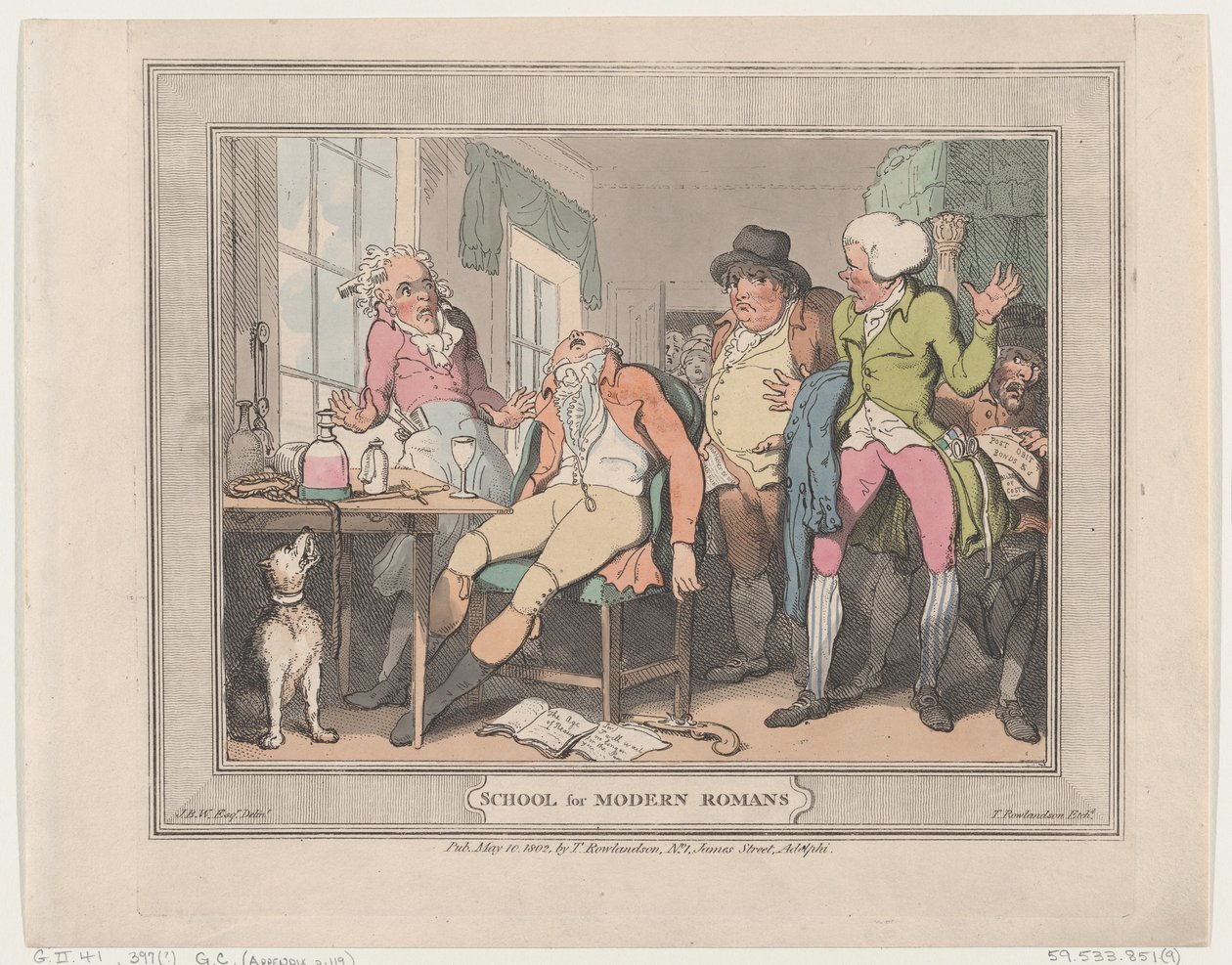 School voor Moderne Romeinen, 10 mei 1802 door Thomas Rowlandson