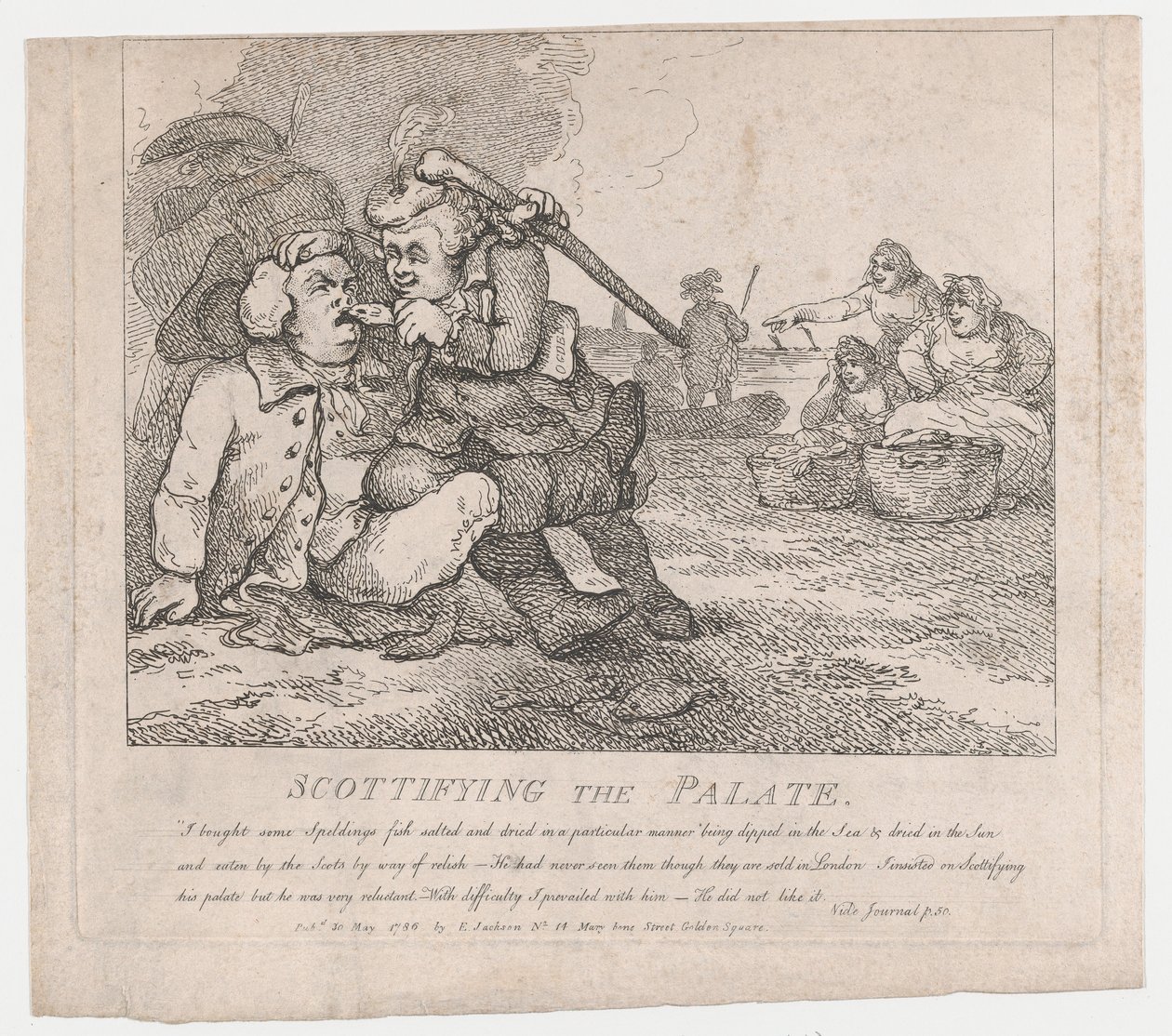 Scottifying the Palate Picturesque Beauties of Boswell, deel de eerste, 30 mei 1786 door Thomas Rowlandson