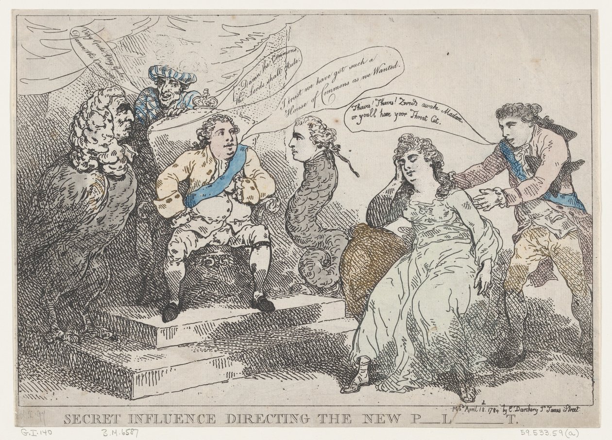 Geheime Invloed die het Nieuwe Parlement Leidt, 18 mei 1784 door Thomas Rowlandson