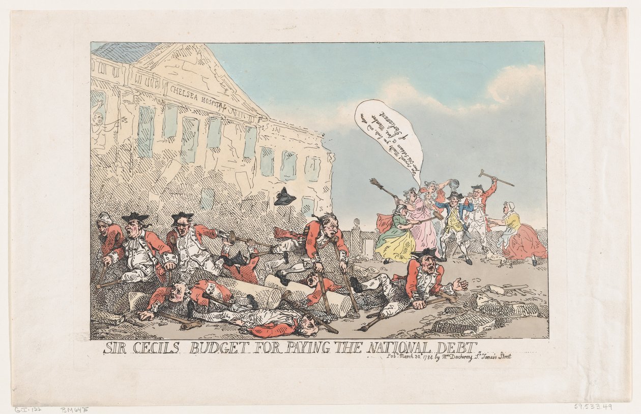Sir Cecils Budget Voor Het Betalen Van De Nationale Schuld door Thomas Rowlandson