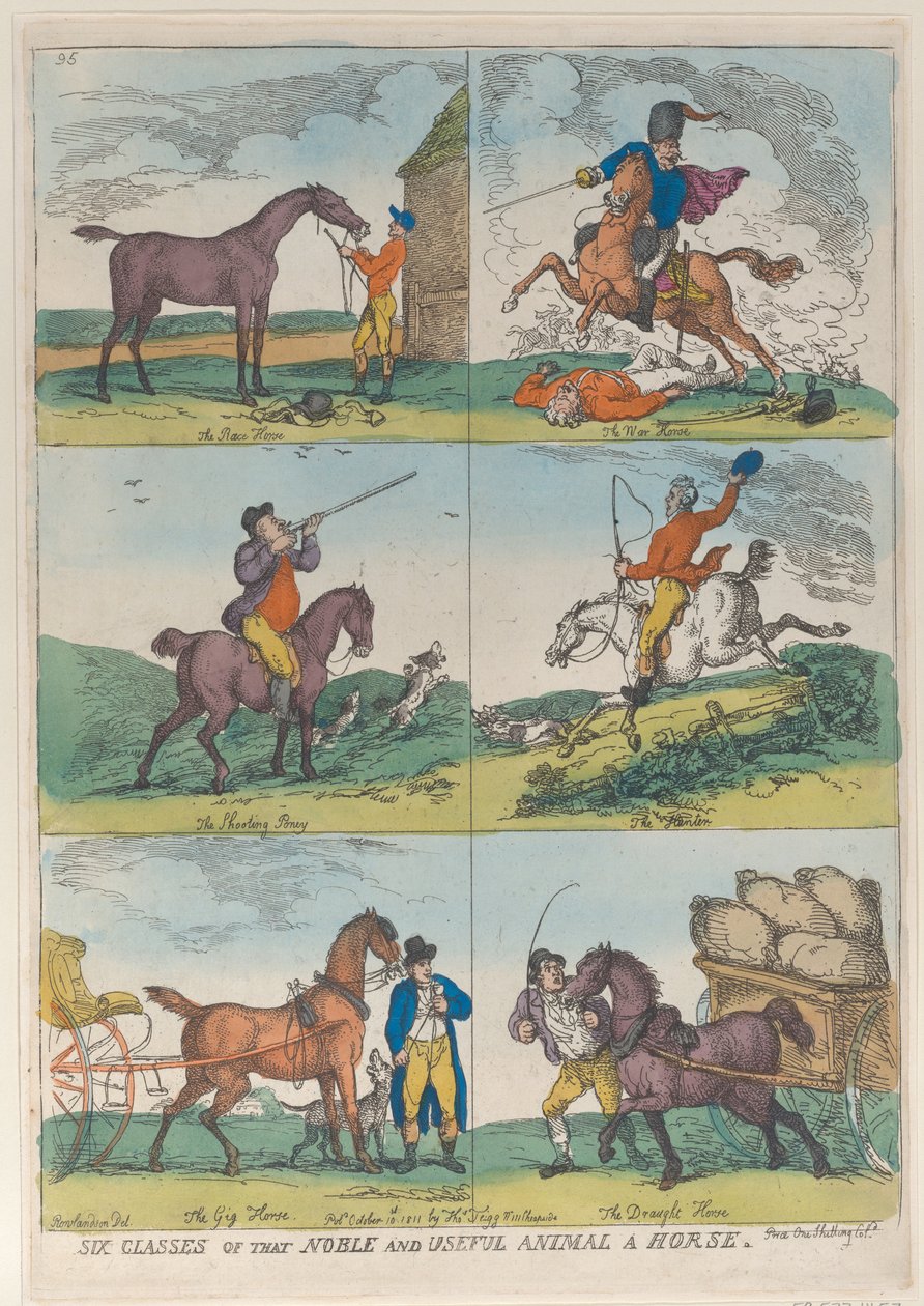 Zes Klassen van het Nobele en Nuttige Dier een Paard door Thomas Rowlandson