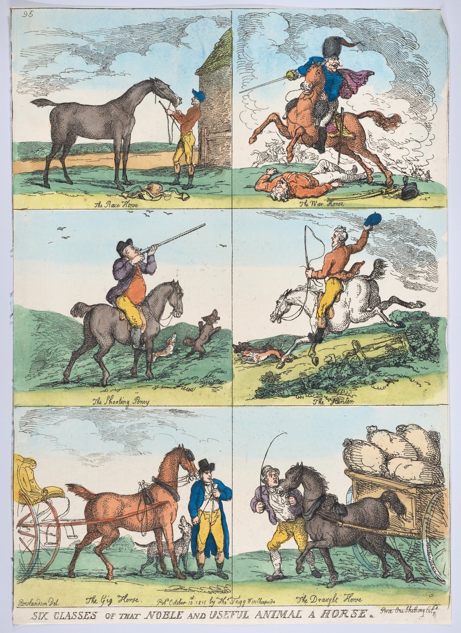 Zes Klassen van het Nobele en Nuttige Dier een Paard, 10 oktober 1811 door Thomas Rowlandson