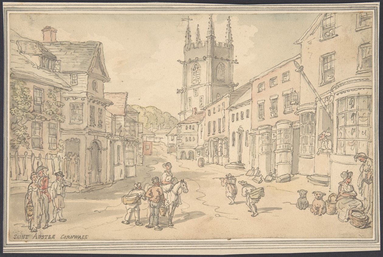 St. Austle, Cornwall door Thomas Rowlandson