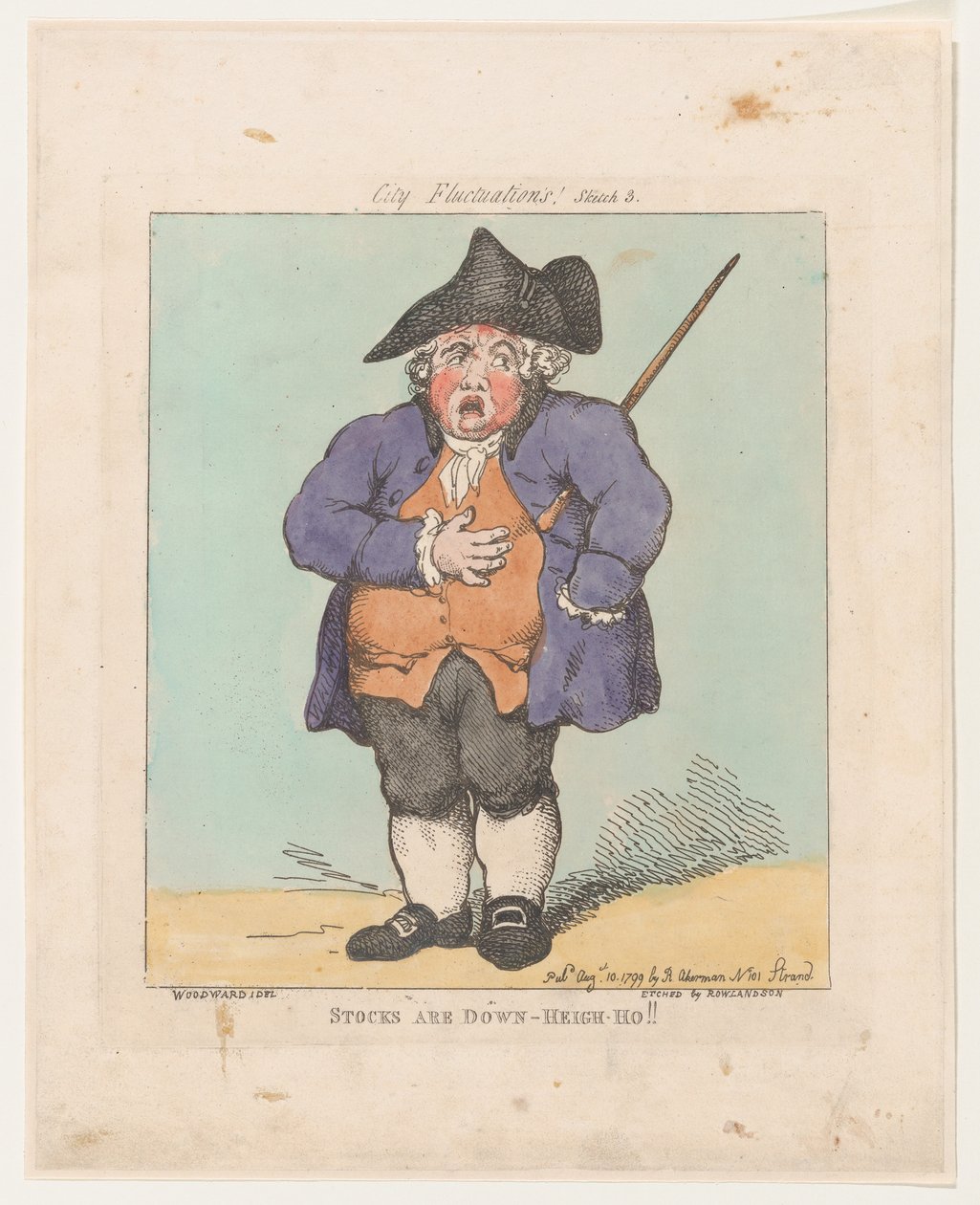 Aandelen Zijn Gedaald - Heigh-Ho!!, 10 augustus 1799 door Thomas Rowlandson