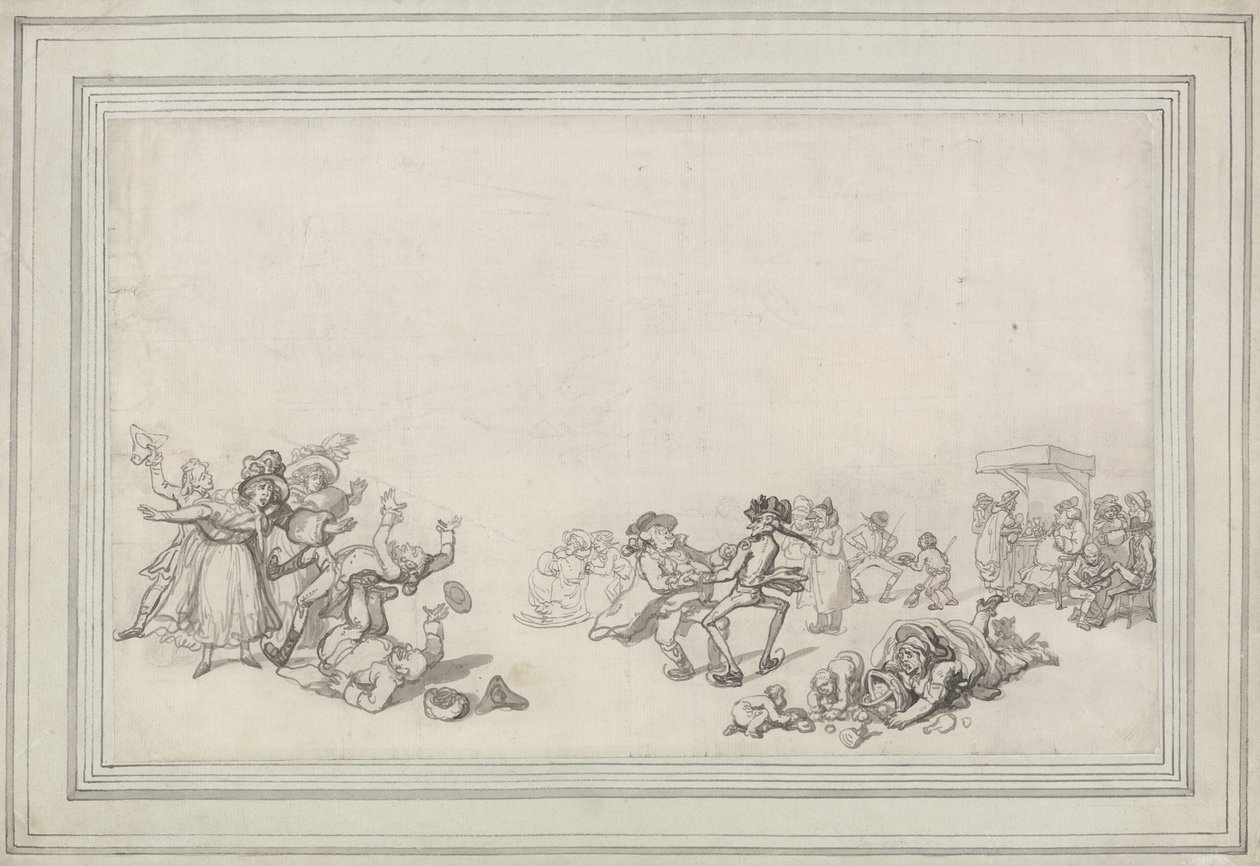 Studie van Schaatsers: Schaatsen op de Serpentine door Thomas Rowlandson