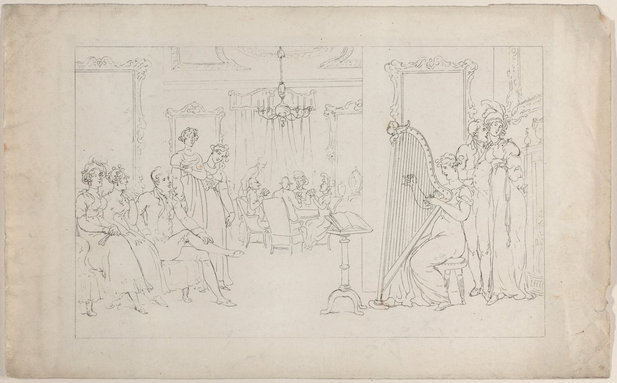 Zoet is de stem wiens krachten kunnen bewegen en het zwervende hart tot liefde kunnen roepen..., 1 september 1817 door Thomas Rowlandson