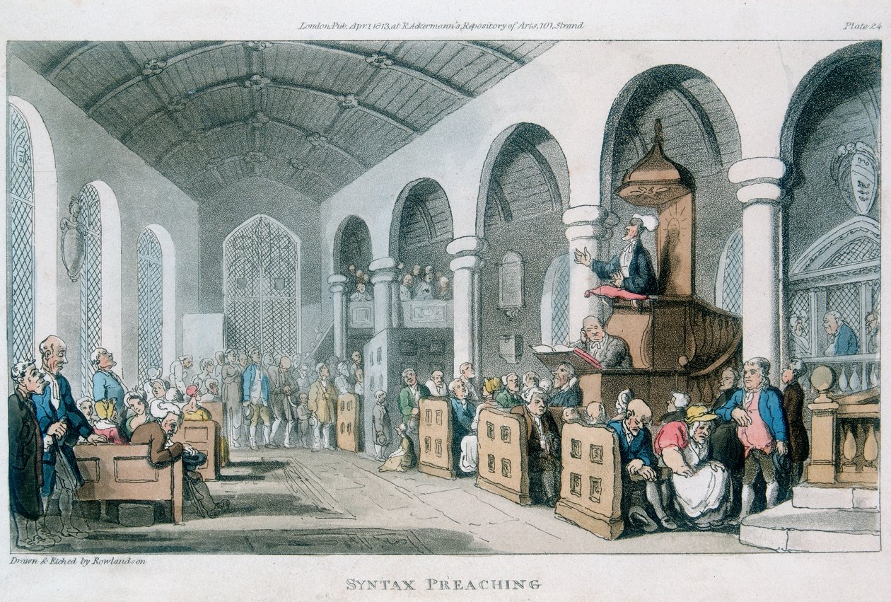 Syntax Preken door Thomas Rowlandson