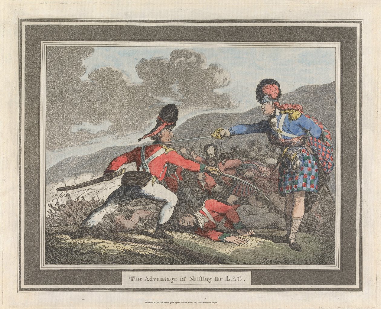 Het voordeel van het verschuiven van het been door Thomas Rowlandson
