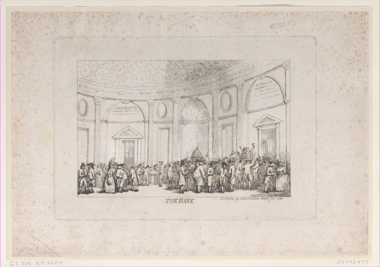 De Bank, januari 1792 (heruitgegeven) door Thomas Rowlandson