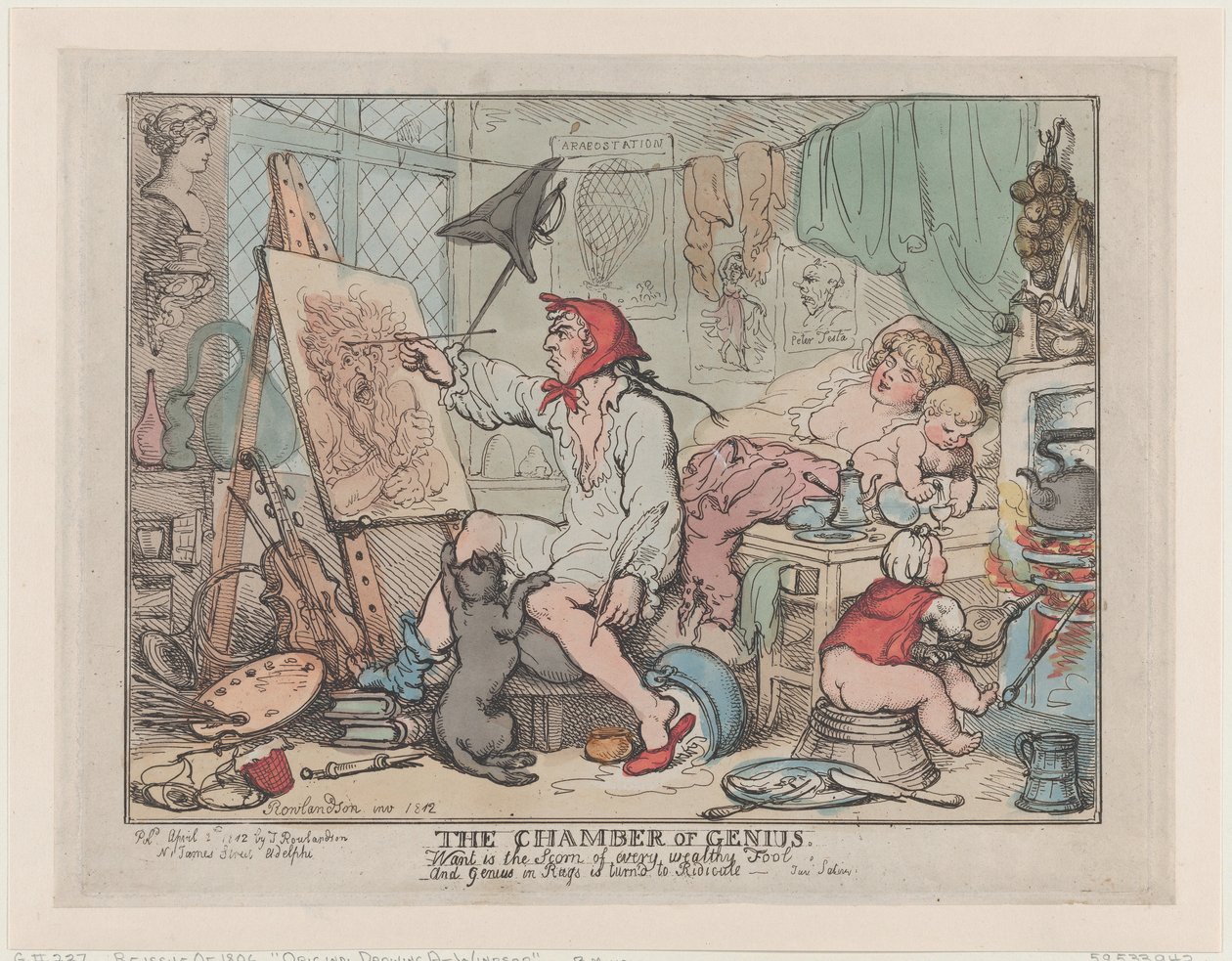 De Kamer van Genie, 2 april 1812 door Thomas Rowlandson