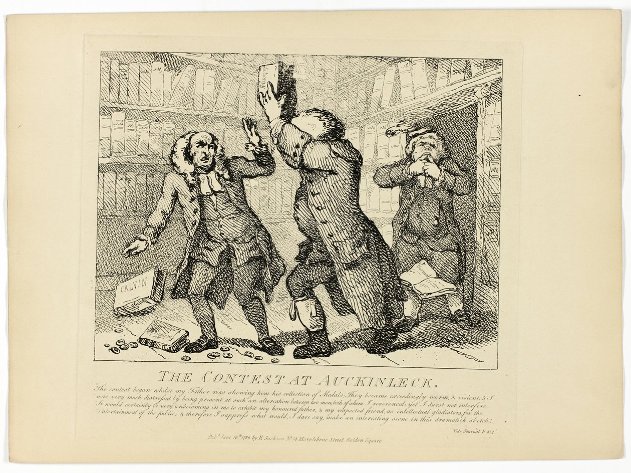 De wedstrijd bij Auckinleck, uit Boswells Tour of the Hebrides door Thomas Rowlandson