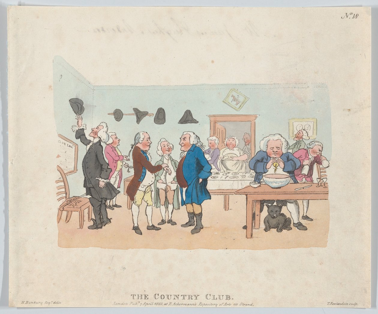 De Country Club, 7 april 1803 door Thomas Rowlandson
