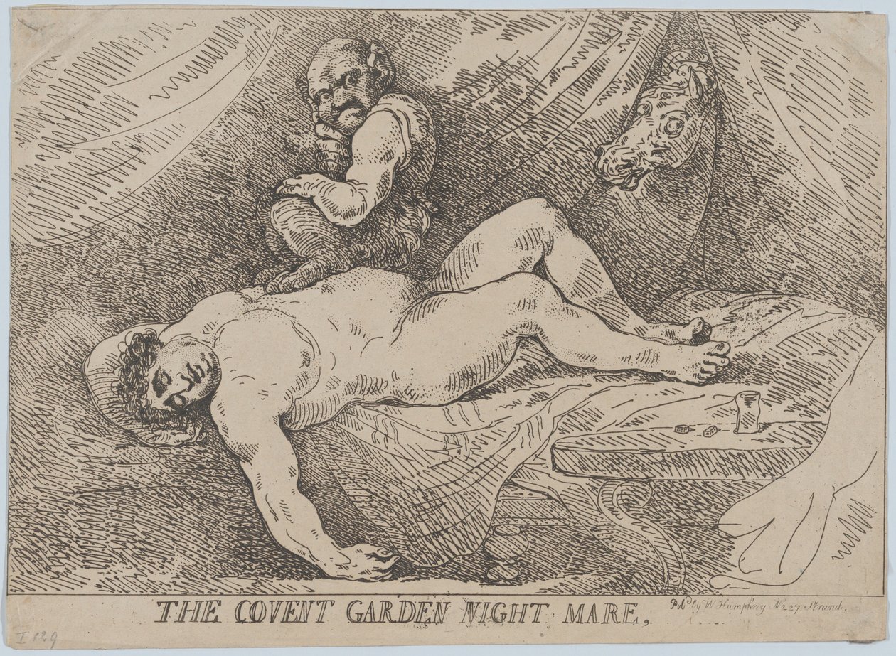 De Covent Garden Nachtmerrie, 20 april 1784 door Thomas Rowlandson