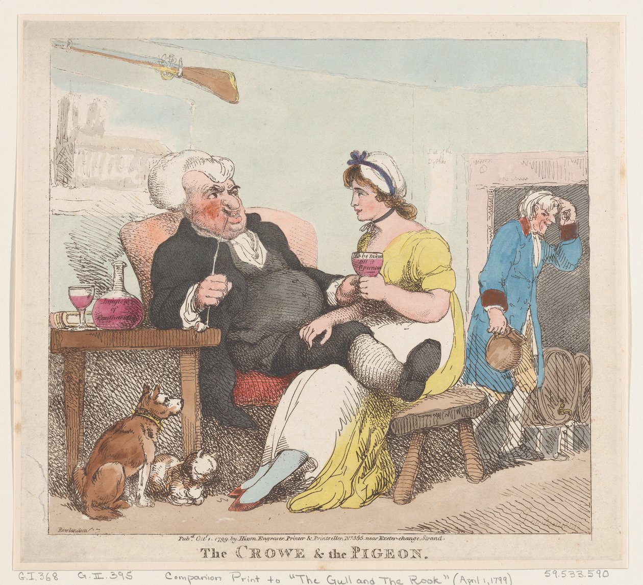 De Kraai en de Duif door Thomas Rowlandson