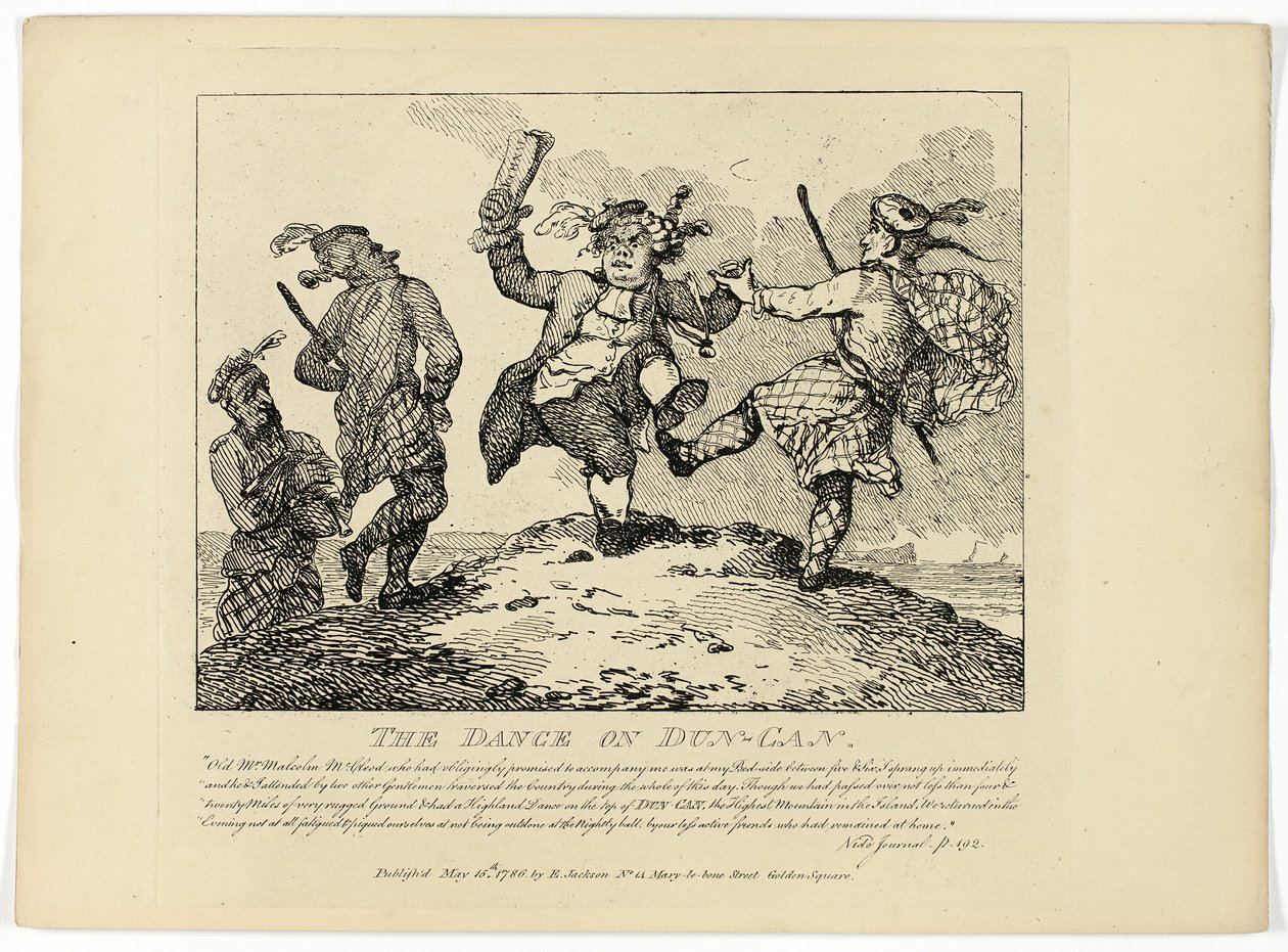 De dans van de Dun-Can, uit Boswells Tour of the Hebrides door Thomas Rowlandson