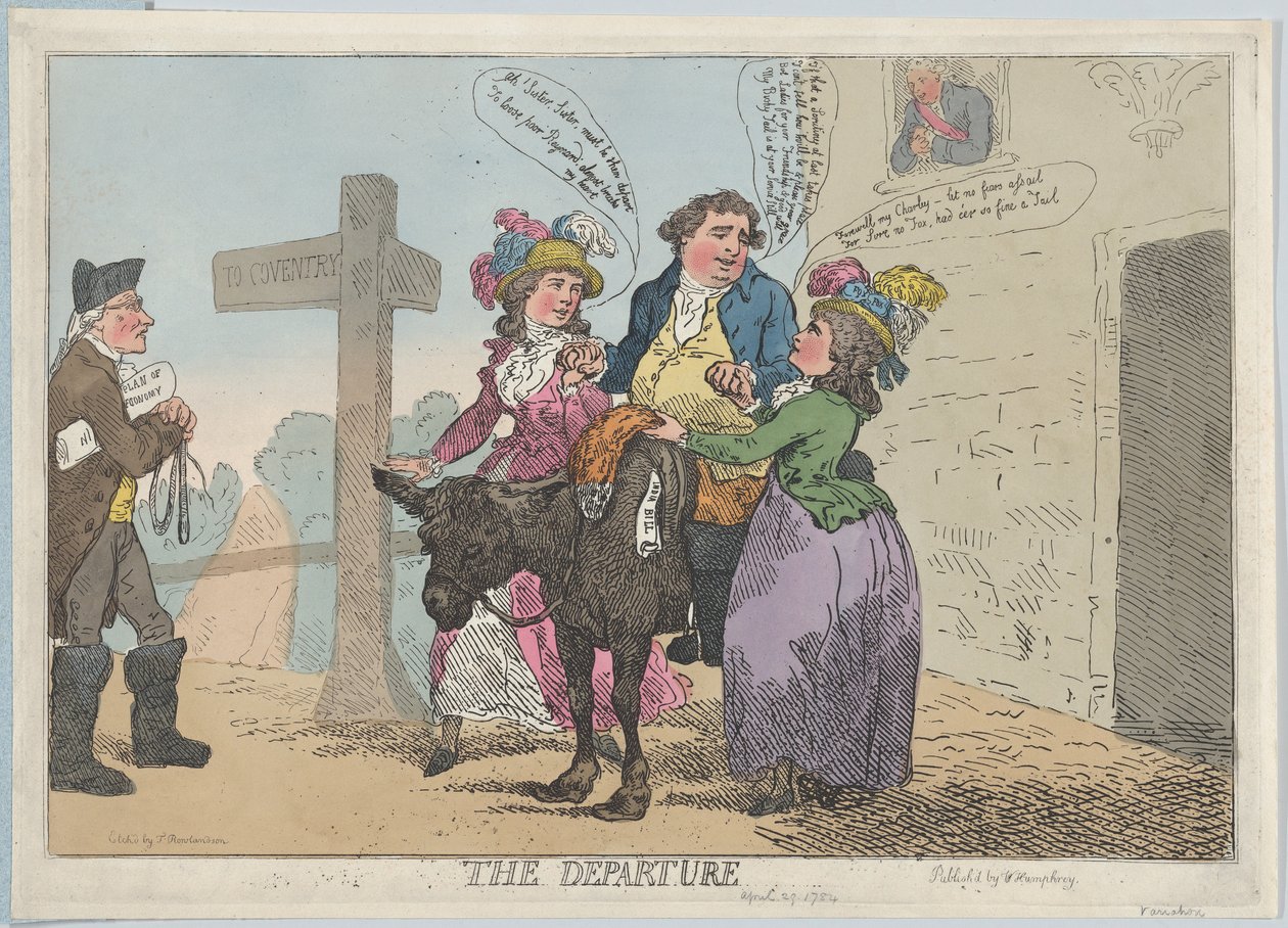 Het Vertrek, 29 april 1784 door Thomas Rowlandson