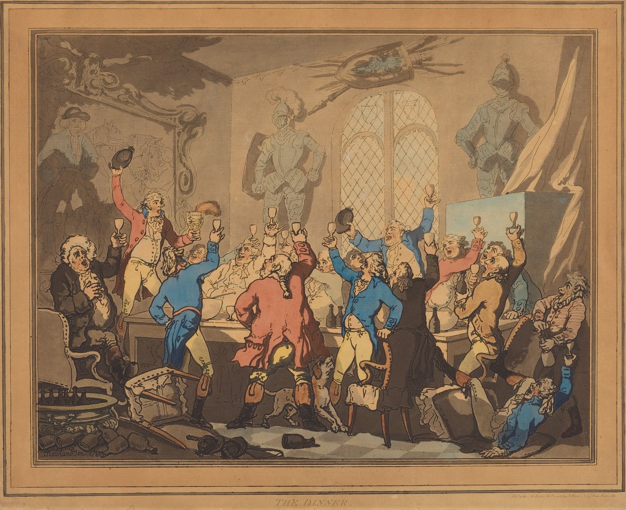Het diner door Thomas Rowlandson