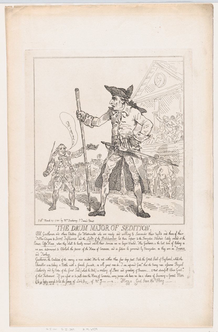 De Tamboer-majoor van Oproer, 29 maart 1784 door Thomas Rowlandson