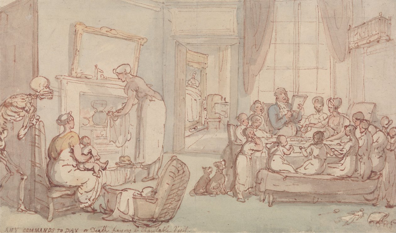 De familie van de kinderen door Thomas Rowlandson