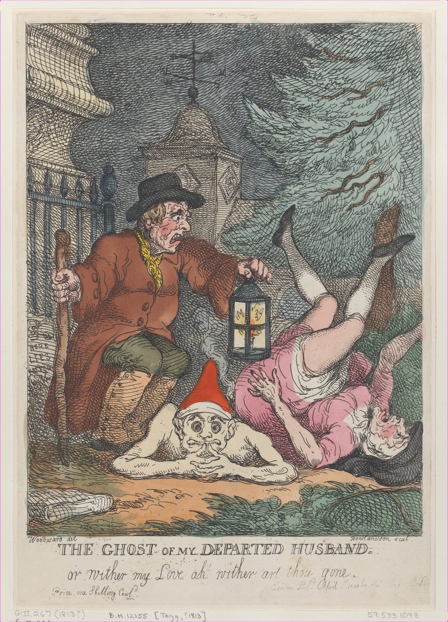 De Geest van Mijn Overleden Echtgenoot, of Waar is mijn Liefde heen door Thomas Rowlandson