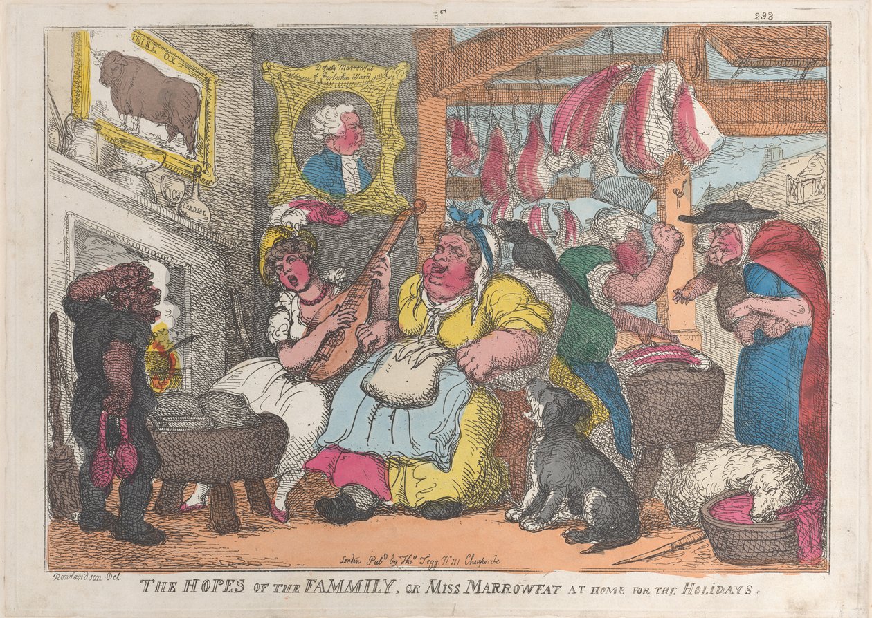 De Hopen van de Familie, of Juffrouw Marrowfat Thuis voor de Vakantie, 1809-13 door Thomas Rowlandson