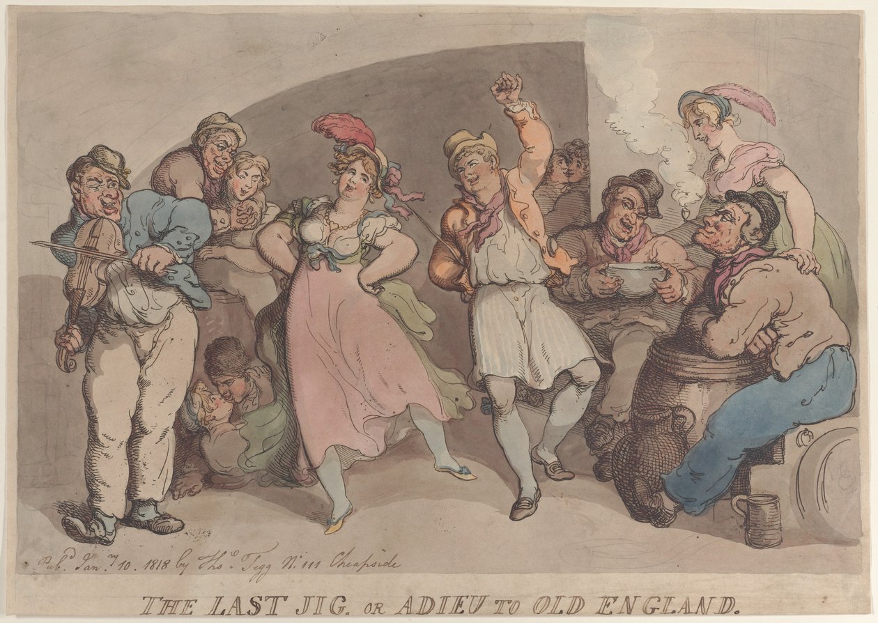 De Laatste Jig of Afscheid van Oud Engeland door Thomas Rowlandson
