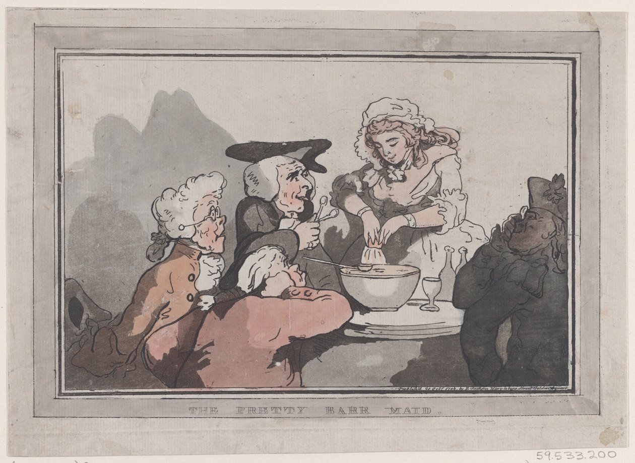 De mooie barmeid, 20 oktober 1786 door Thomas Rowlandson