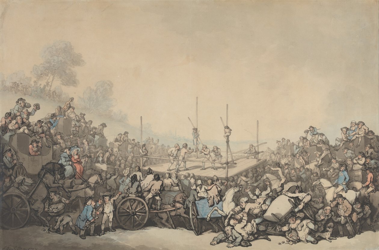 Het bokswedstrijd door Thomas Rowlandson