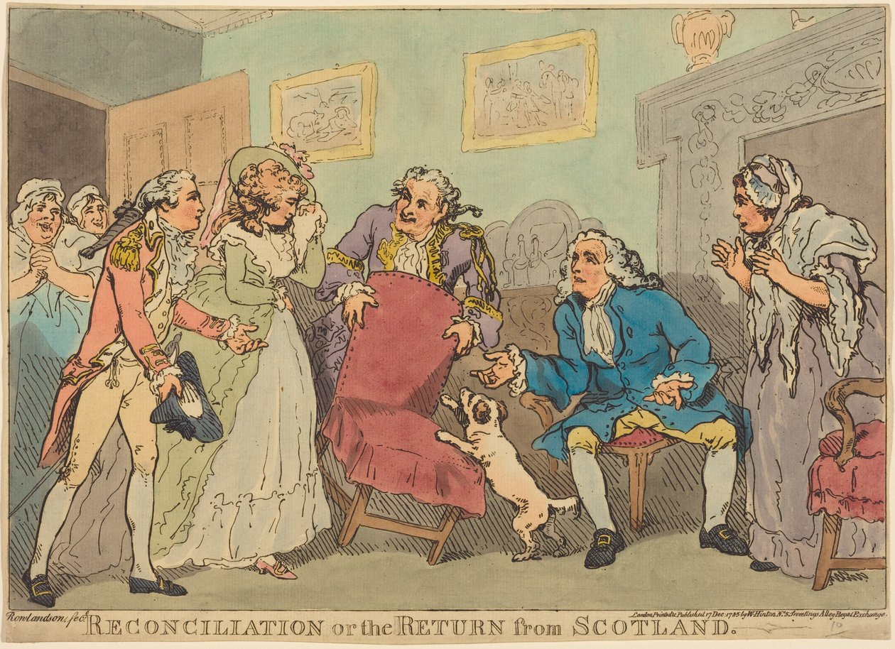 De verzoening, of De terugkeer uit Schotland door Thomas Rowlandson