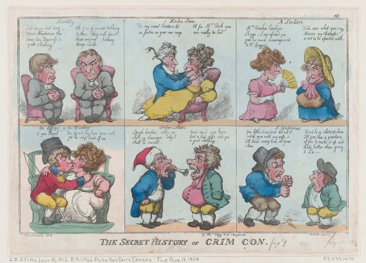 De geheime geschiedenis van Crim Con, Fig 1 door Thomas Rowlandson
