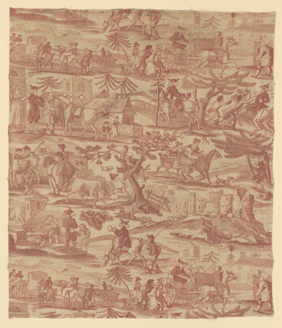De reizen van dokter Syntax (meubelstof) door Thomas Rowlandson