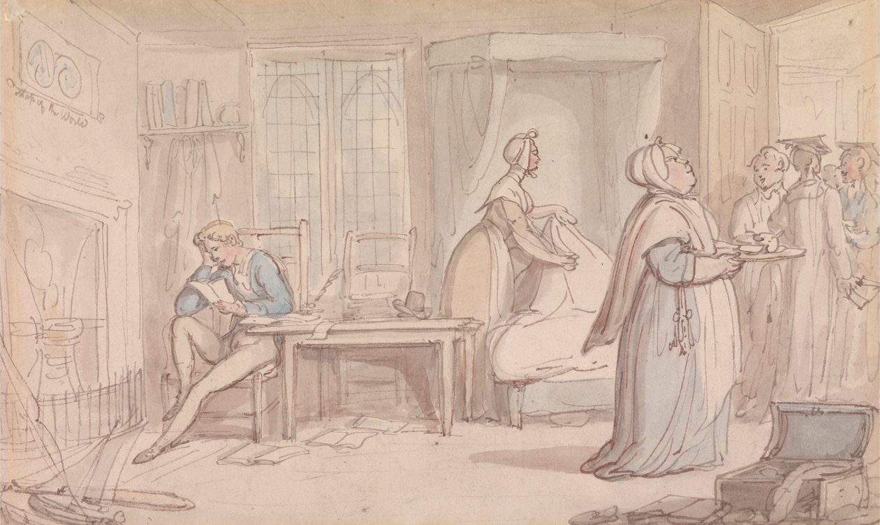 De kamer van de student door Thomas Rowlandson