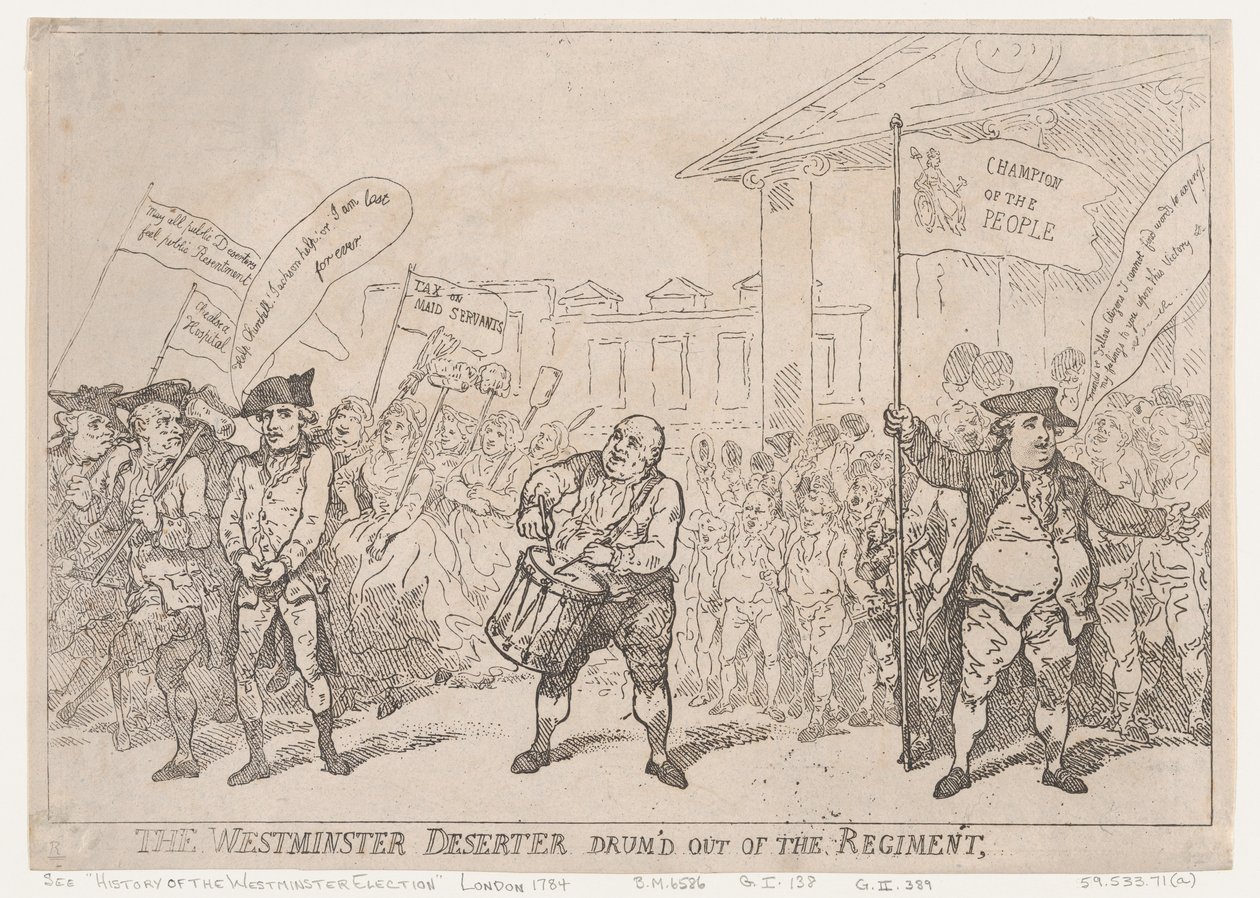 De Deserteur van Westminster Uit het Regiment Gedrumd, 18 mei 1784 door Thomas Rowlandson