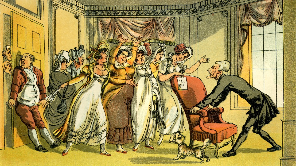 De advertentie voor een vrouw door Thomas Rowlandson