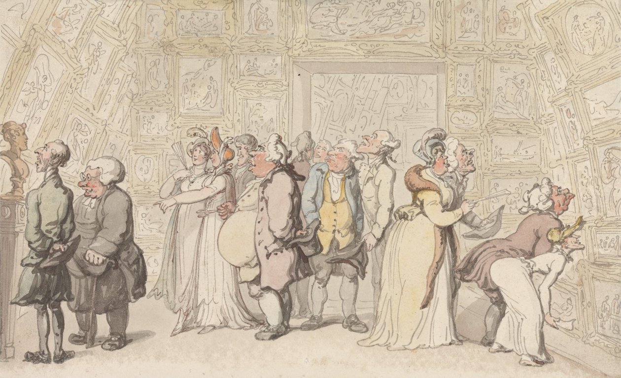 Tentoonstelling in de Royal Academy door Thomas Rowlandson