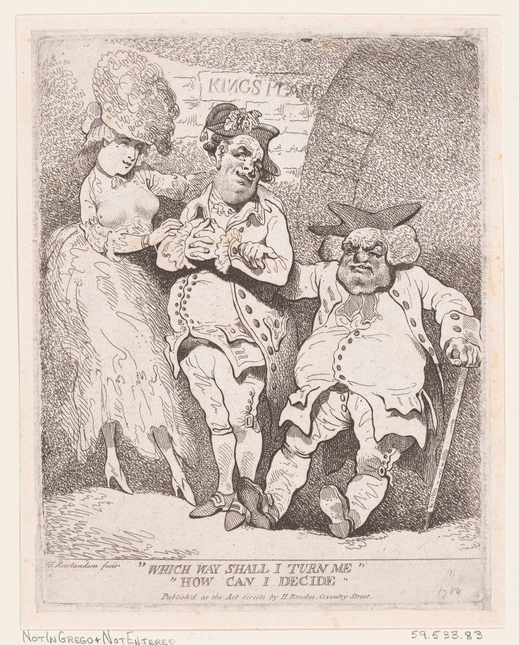 Welke kant moet ik op, hoe kan ik beslissen door Thomas Rowlandson