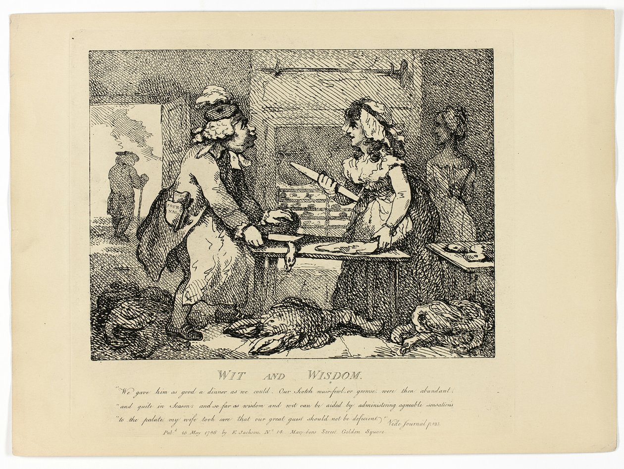 Geestigheid en wijsheid uit Boswells reis door de Hebriden door Thomas Rowlandson
