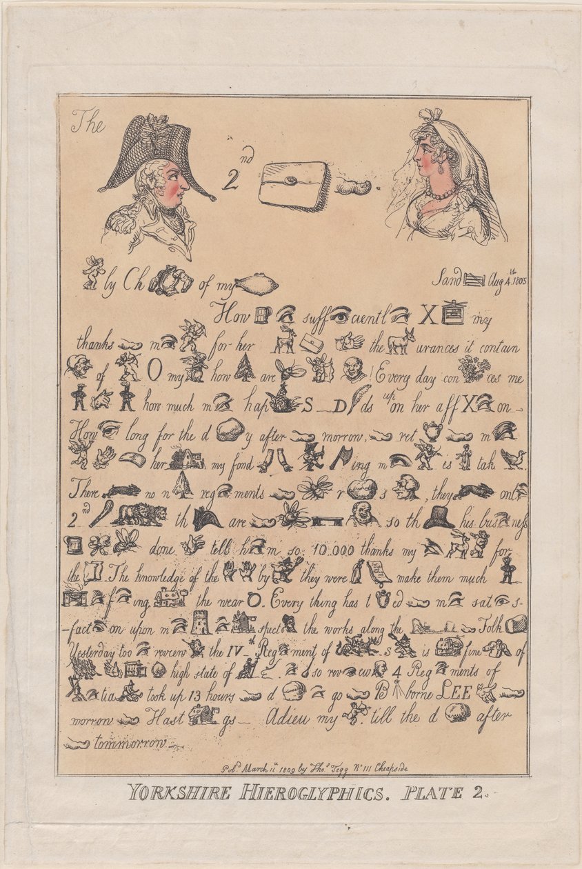 Yorkshire hiërogliefen, plaat 2, 11 maart 1809 door Thomas Rowlandson