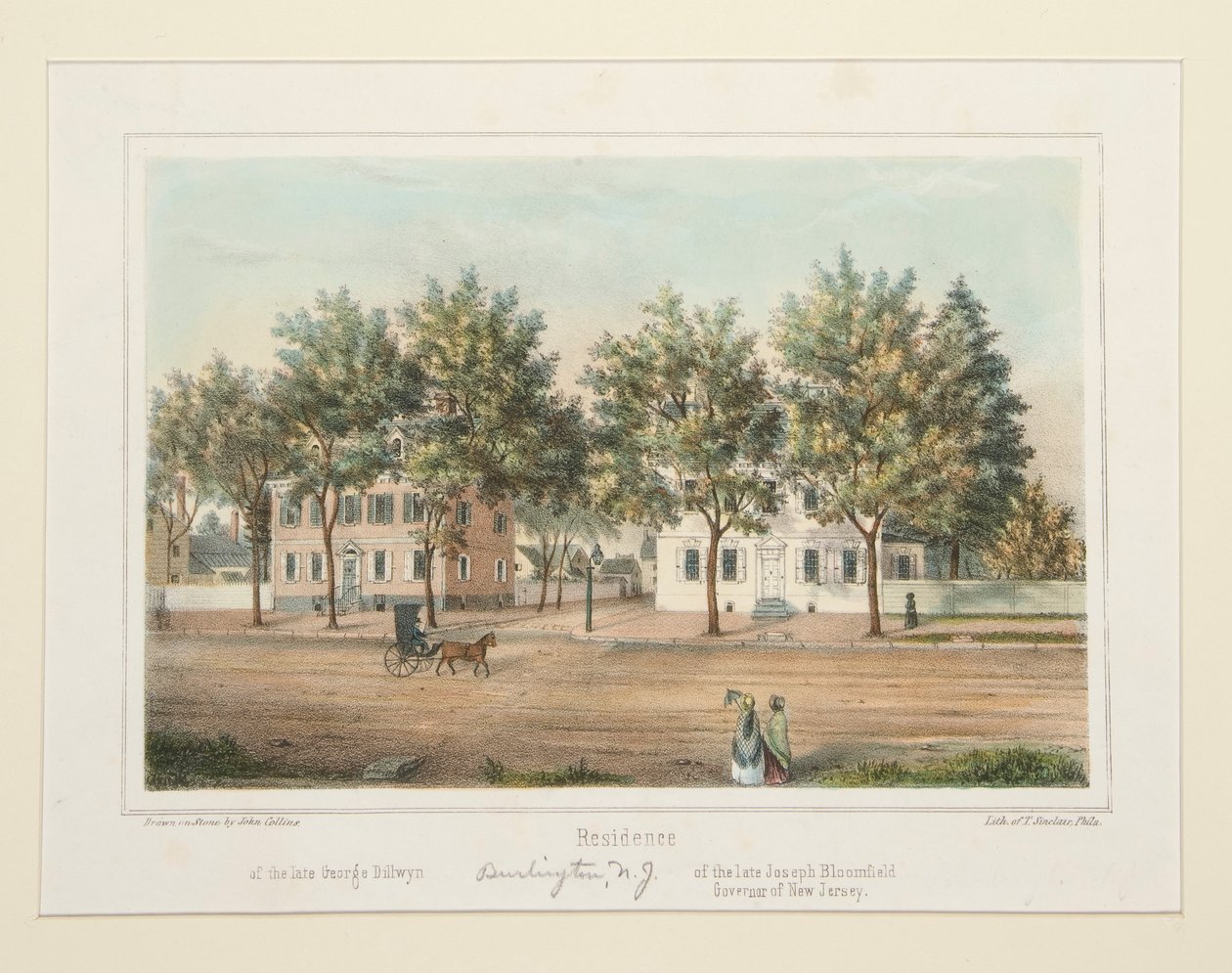 Woning / van wijlen George Dillwyn / van wijlen Joseph Bloomfield (Burlington, NJ), uit 14 gezichten op Burlington door Thomas S. Sinclair