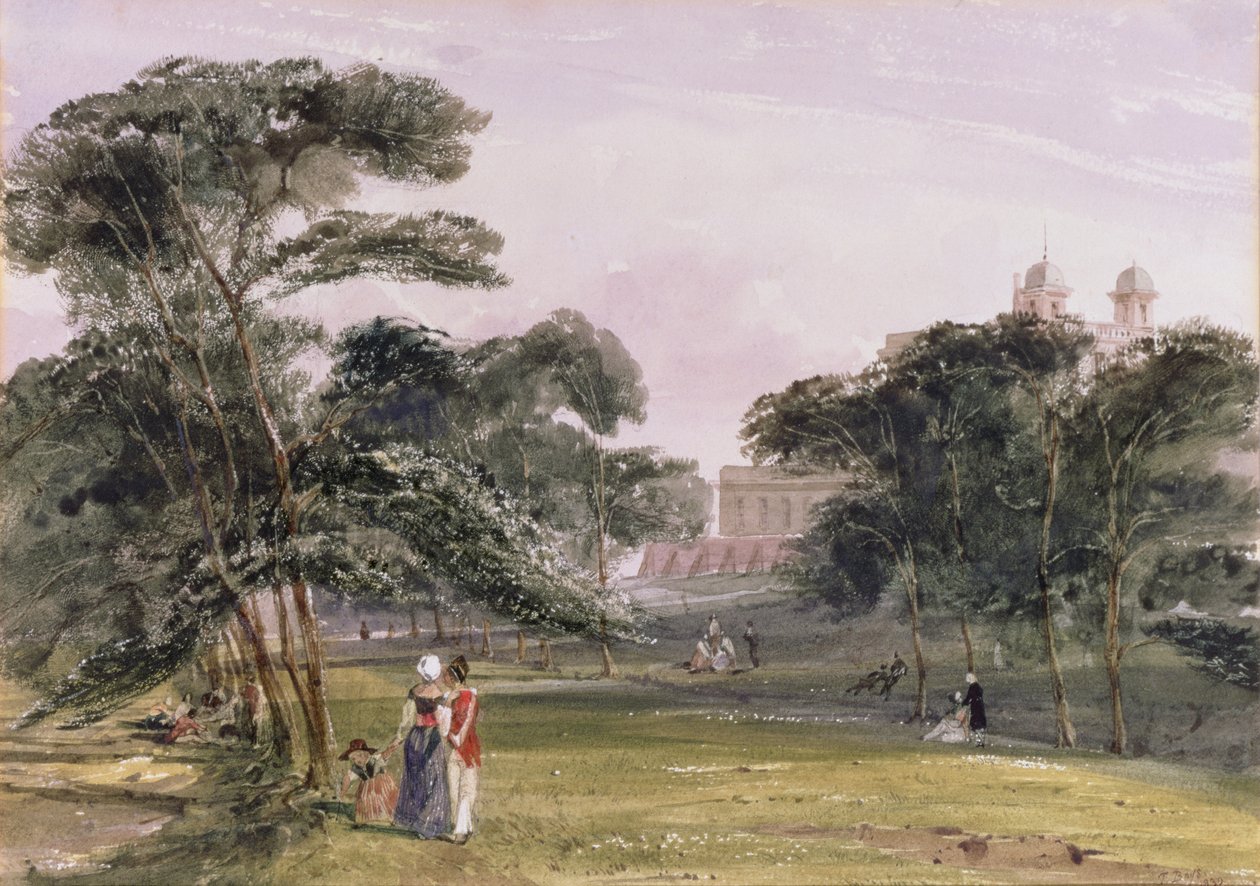 Figuren in het Park onder de Sterrenwacht, Greenwich, ca. 1850 door Thomas Shotter Boys