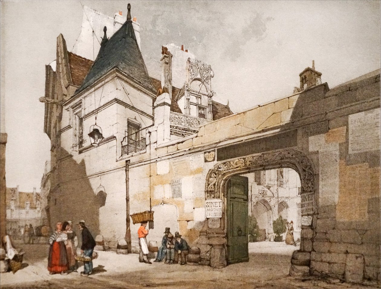 Hotel Cluny, exterieur van de binnenplaats door Thomas Shotter Boys