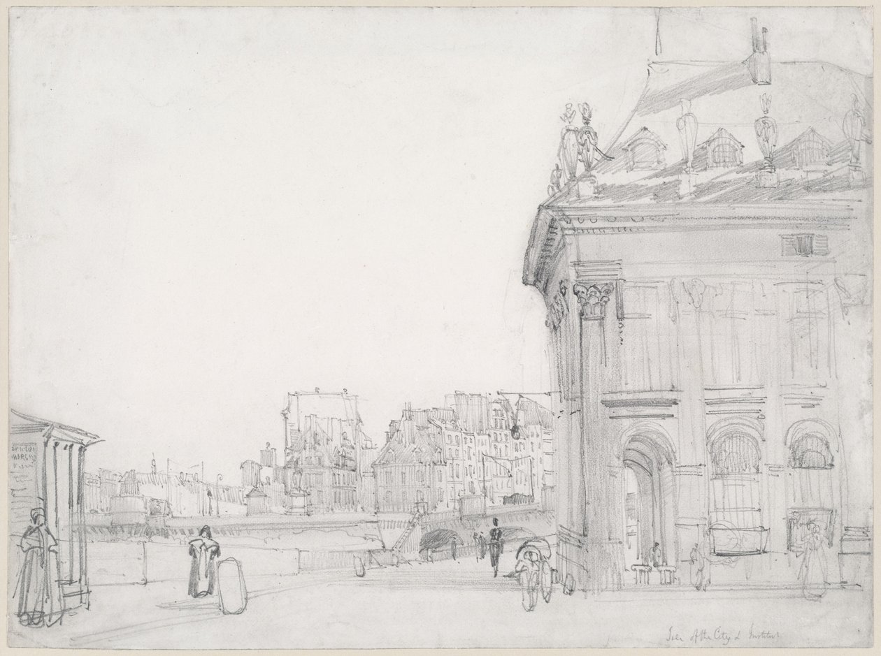 Île de la Cité vanaf het Institut, Parijs door Thomas Shotter Boys